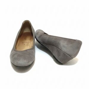 Gabor Sacchetto Gray Suede Slip On Wedge Pump Shoes UK Sz 6 (US 8)